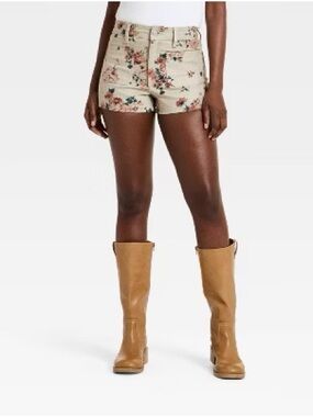 Highest-Rise Floral Sailor Jean Shorts from Universal Thread NWT